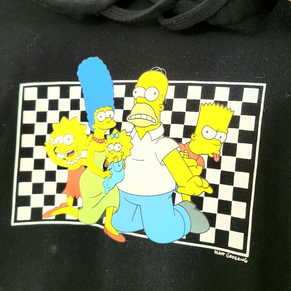 The Simpsons Family x Vans Men's Fleece Pull-Over Black Hoodie Sweater Size L - Picture 5 of 16